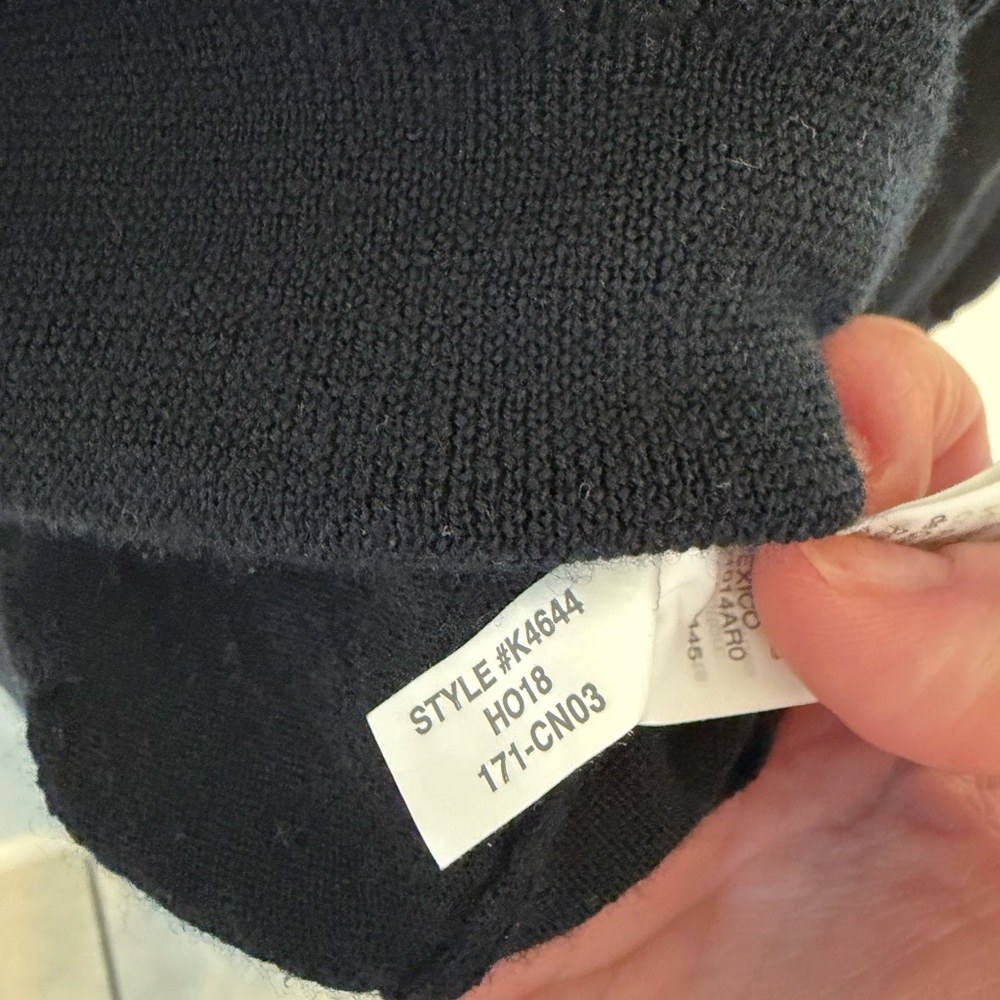J. Crew Black Merino Wool Sweater with Lace Collar - Picture 5 of 7